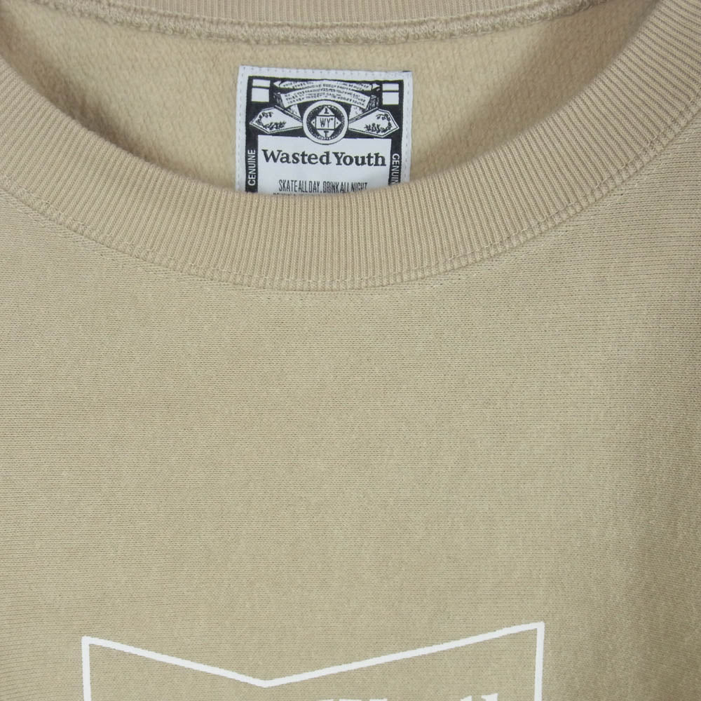 Wasted Youth ウェイステッドユース LOGO SWEAT ロゴ スウェット トレーナー ベージュ系 XL【中古】