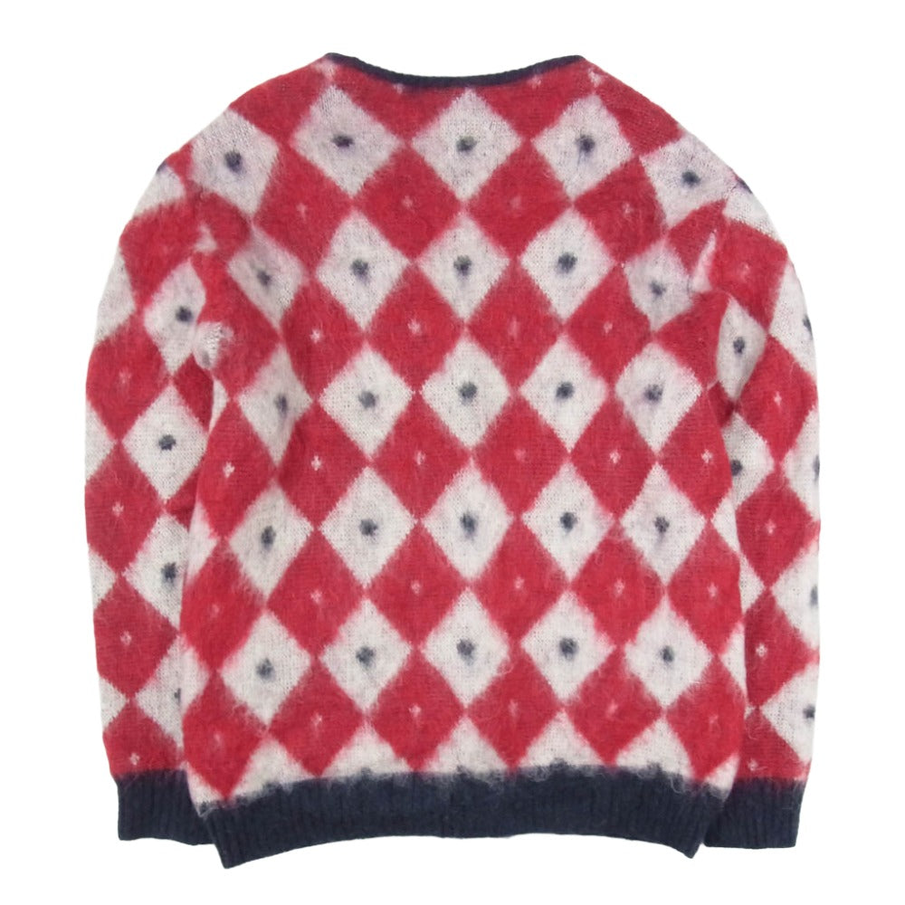 Needles ニードルス NS280 Mohair Cardigan Diamond モヘア ダイヤモンド ニット カーディガン レッド系 M【中古】