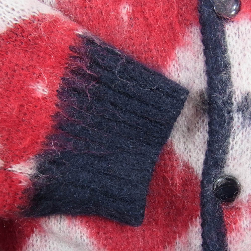 Needles ニードルス NS280 Mohair Cardigan Diamond モヘア ダイヤモンド ニット カーディガン レッド系 M【中古】