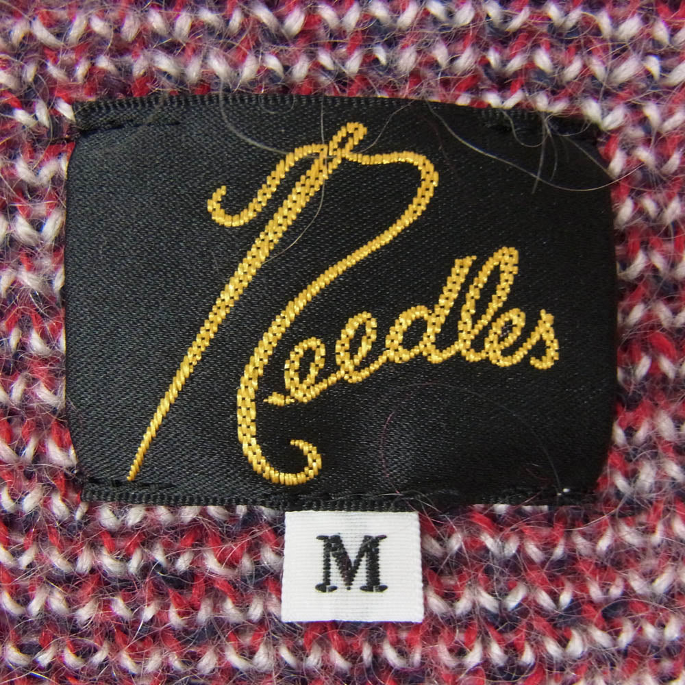 Needles ニードルス NS280 Mohair Cardigan Diamond モヘア ダイヤモンド ニット カーディガン レッド系 M【中古】