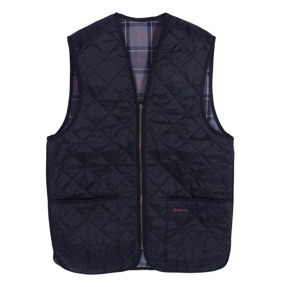 Barbour バブアー mli0001 bk91 QUILTED WAISTCOAT ZIP IN LINER キルティング ベスト ジレ ブラック系 38【中古】