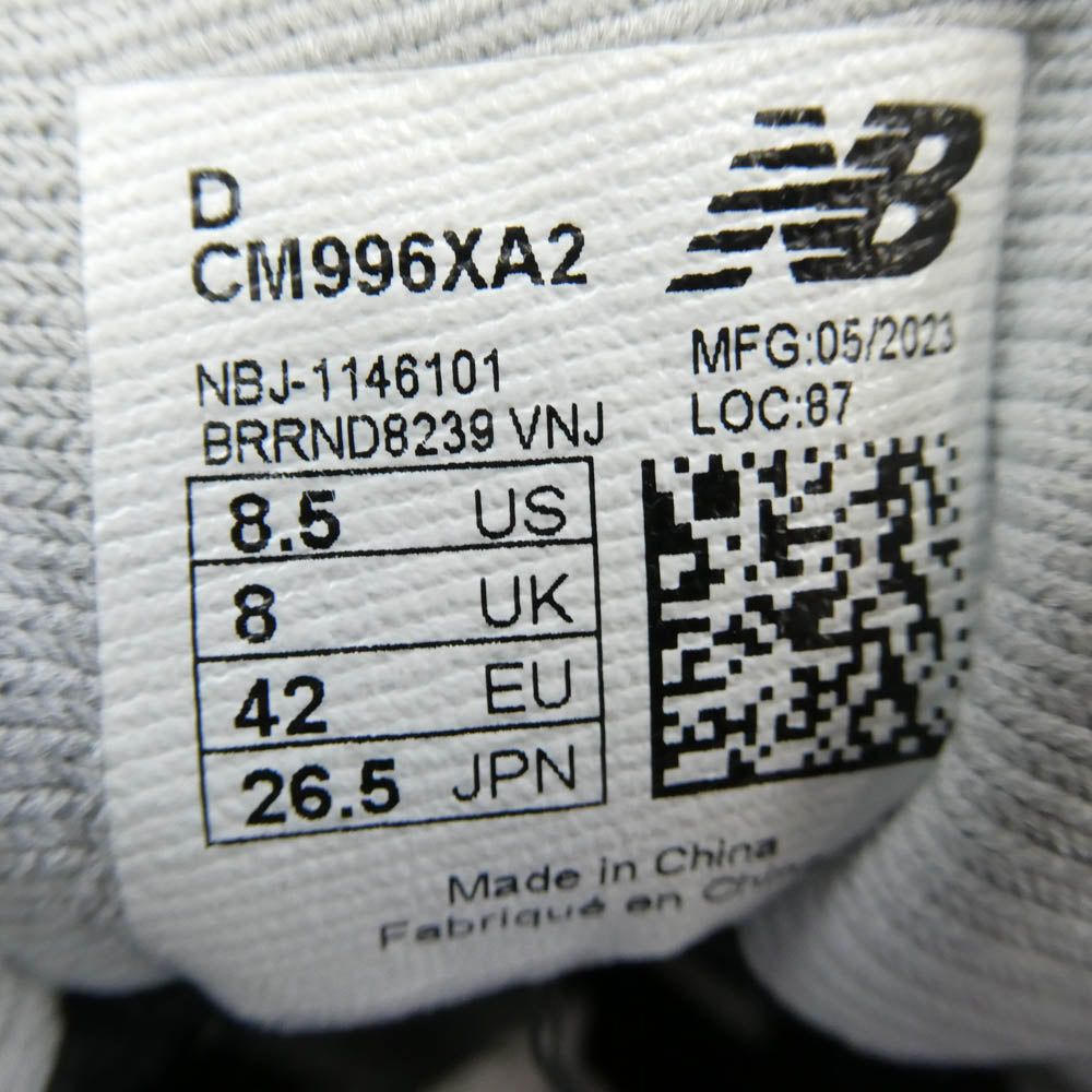 NEW BALANCE ニューバランス CM996XA2 GORE-TEX ローカット スニーカー グレー系 26.5cm【中古】