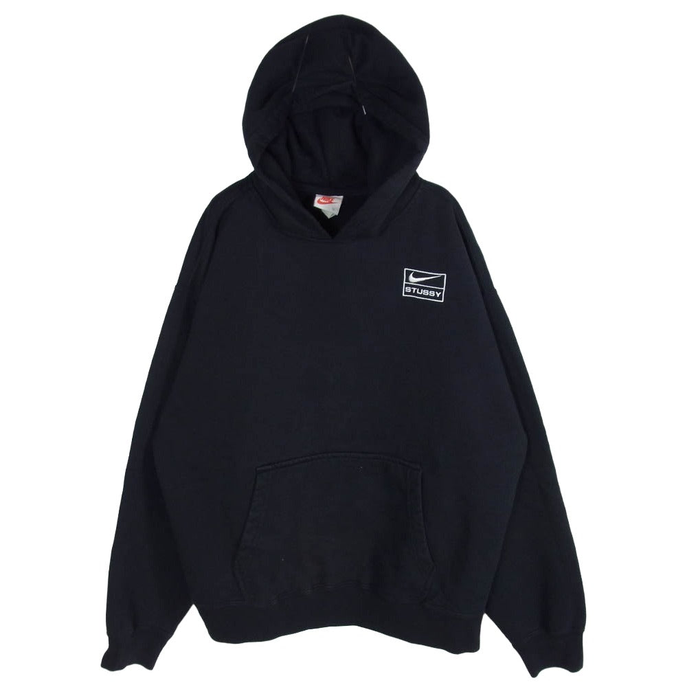 NIKE ナイキ STUSSY ステューシー DN4028-010 NRG Washed Hoodie ウォッシュド ロゴ刺繍 プルオーバー フーディー パーカー ブラック系 M【中古】