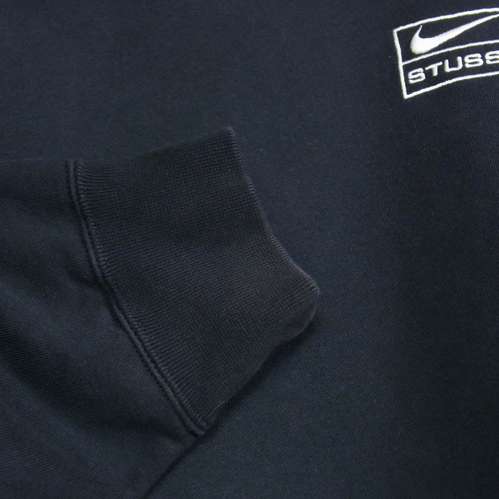 NIKE ナイキ STUSSY ステューシー DN4028-010 NRG Washed Hoodie ウォッシュド ロゴ刺繍 プルオーバー フーディー パーカー ブラック系 M【中古】