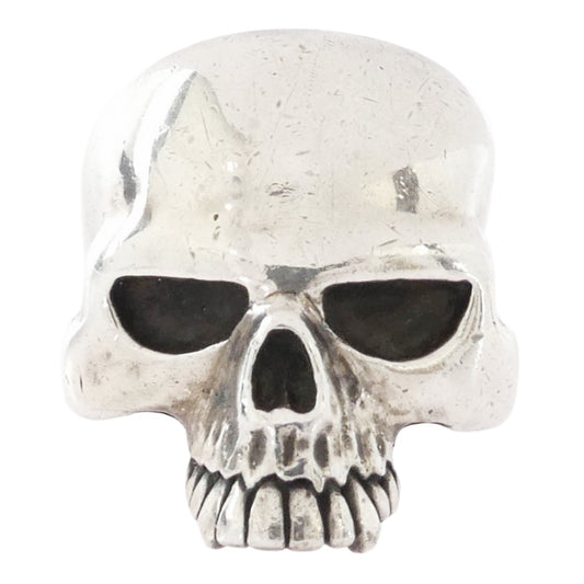 CRAZY PIG クレイジーピッグ ギャランティ付属 LARGE EVIL SKULL ラージ エビル スカル リング シルバー系 18号【中古】