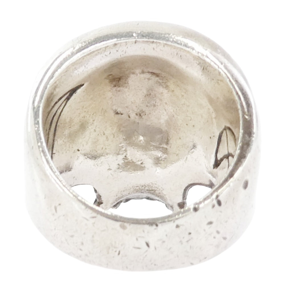 CRAZY PIG クレイジーピッグ ギャランティ付属 LARGE EVIL SKULL ラージ エビル スカル リング シルバー系 18号【中古】