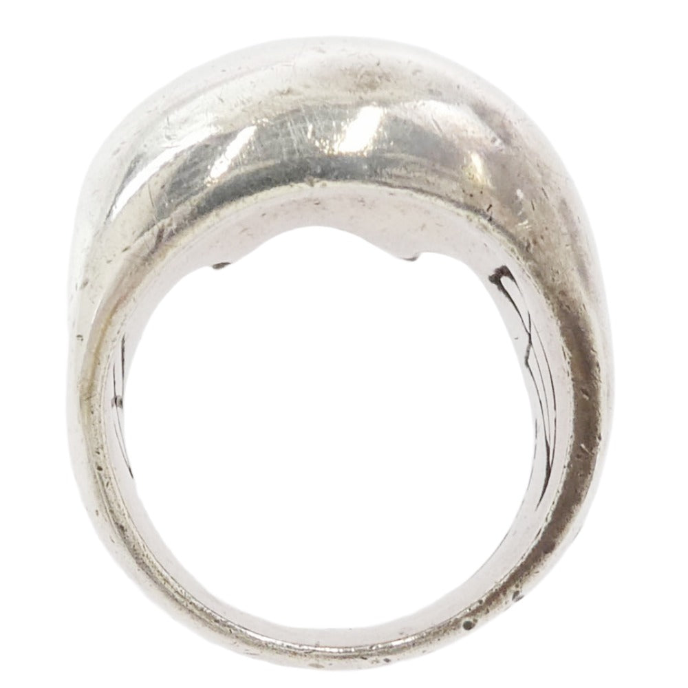 CRAZY PIG クレイジーピッグ ギャランティ付属 LARGE EVIL SKULL ラージ エビル スカル リング シルバー系 18号【中古】