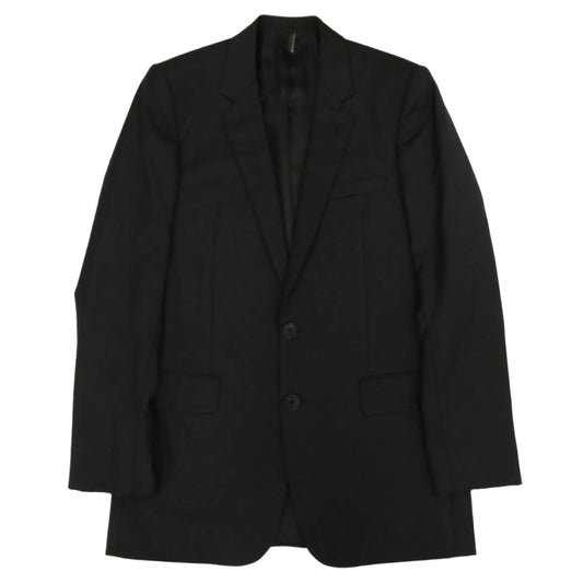 DIOR HOMME ディオールオム 08SS 8E3170450624 ウール ストライプ 2B シングル テーラード ジャケット スラックス パンツ セットアップ ブラック系 50【中古】