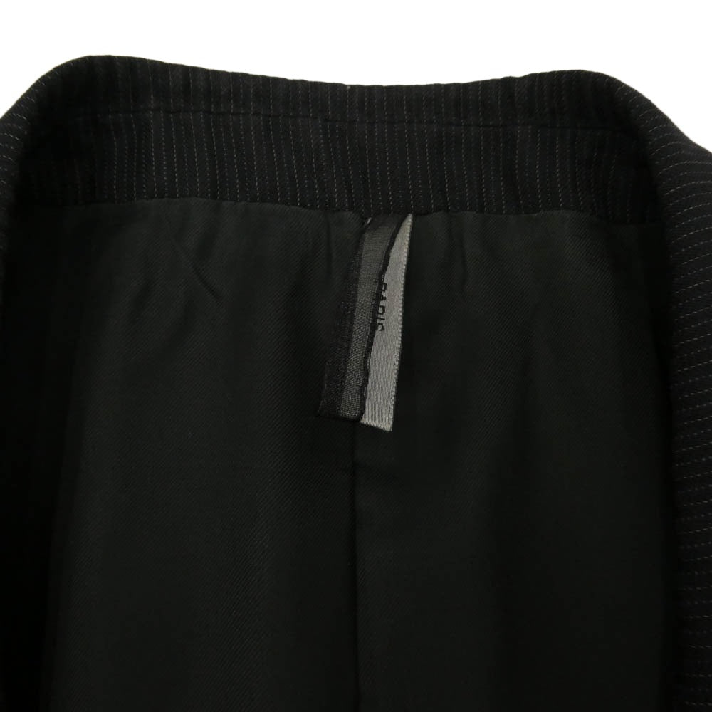 DIOR HOMME ディオールオム 08SS 8E3170450624 ウール ストライプ 2B シングル テーラード ジャケット スラックス パンツ セットアップ ブラック系 50【中古】