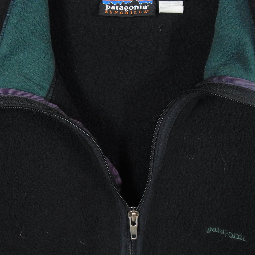patagonia パタゴニア 25182 97年製 USA製 SYNCHILLA シンチラ フリースベスト ブラック系 XL【中古】