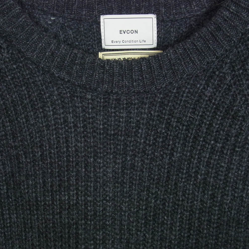 エビコン 25AW WARREN SCOTT CREWNECK KNIT ウォーレンスコット 畦編み 5GG クルーネック ニット ブラック系 2【中古】