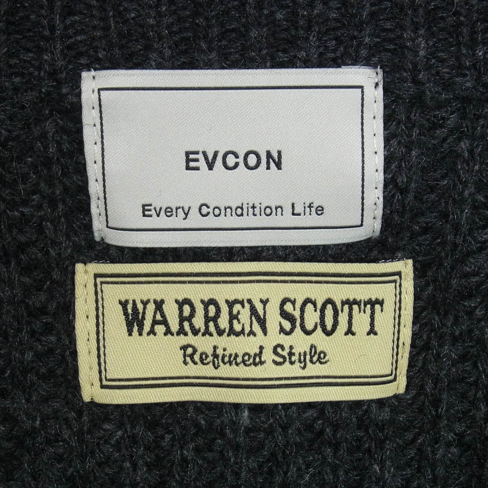 エビコン 25AW WARREN SCOTT CREWNECK KNIT ウォーレンスコット 畦編み 5GG クルーネック ニット ブラック系 2【中古】