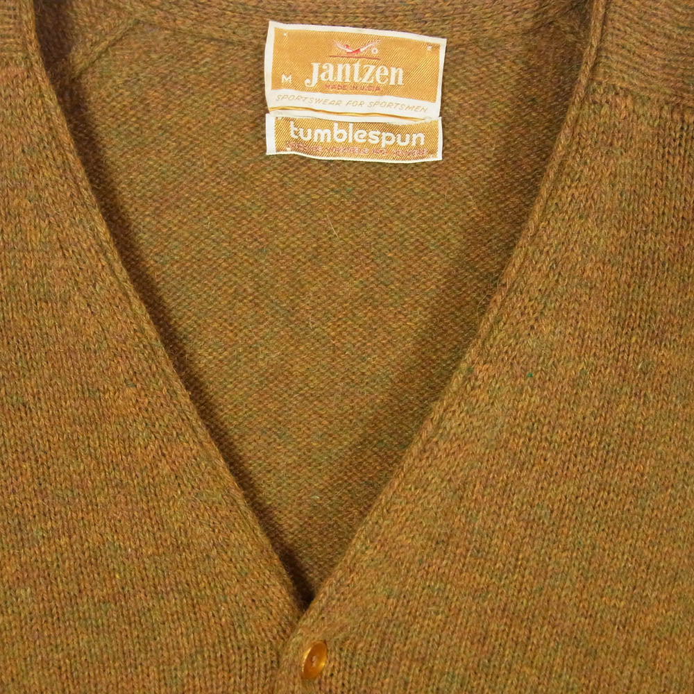 ジャンセン 60s ヴィンテージ USA製 tumblespun ミックスウール ニット カーディガン ブラウン系 M【中古】