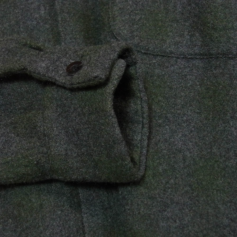 COMOLI コモリ 20AW S03-02008 カシミヤ混ウール チェック オープンカラー シャツ ダークグレー系 2【中古】