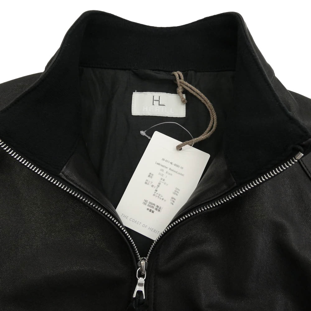 ヘリル 26SS 26-011-HL-8060-10 Lamb Leather Weekend Jacket ラムレザー ウィークエンド ジャケット ブラック系 1【中古】