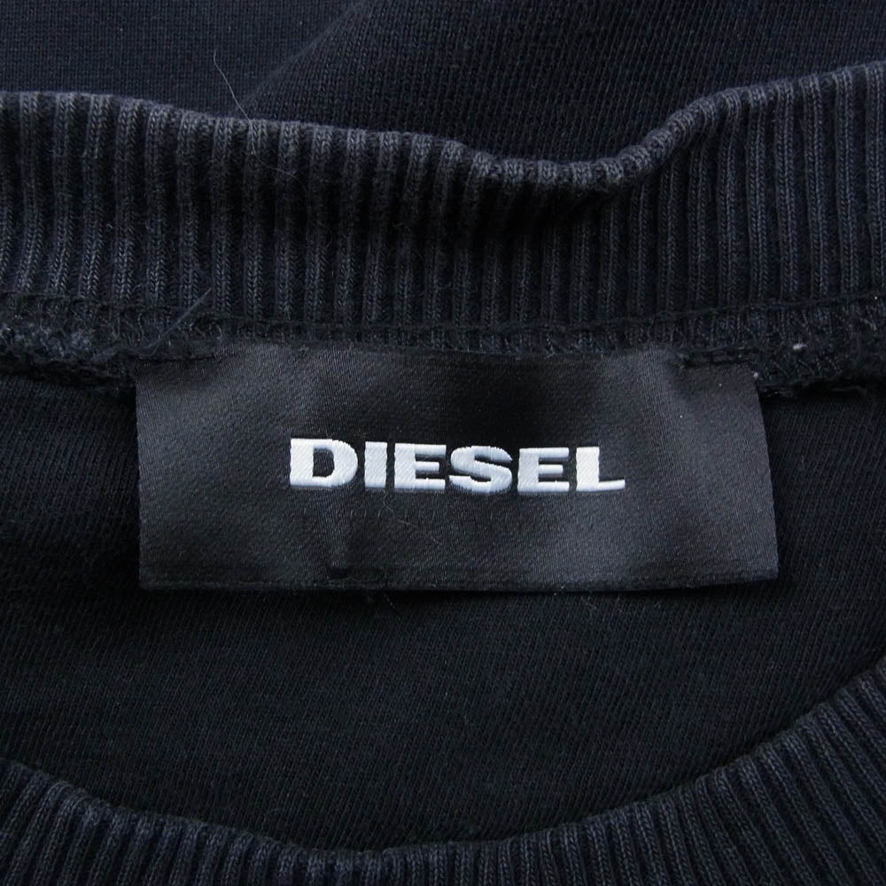 DIESEL ディーゼル ボックスロゴ クルーネック スウェット ブラック系 S【中古】
