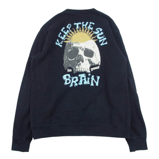 UNDERCOVER アンダーカバー UC2C4891-1 SWEAT KEEP THE SUN BRAIN スカルプリント クルーネック スウェット ブラック系 4【中古】