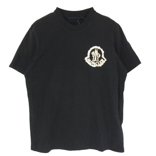 MONCLER モンクレール 25SS K10918C00052 89AJS SS T-SHIRT ワッペン付 ロゴプリント Tシャツ 半袖カットソー ブラック系 S【中古】