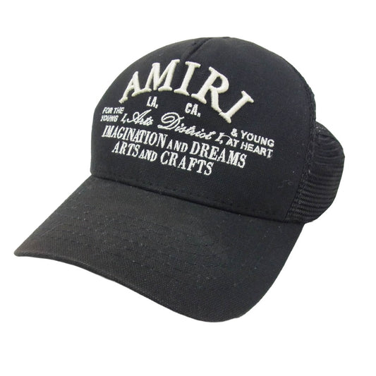 AMIRI アミリ 24AW SRPXMAH001SMRHDF0 Arts District Trucker Hat ロゴ刺繍 メッシュ キャップ トラッカー キャップ 帽子 ブラック系【中古】