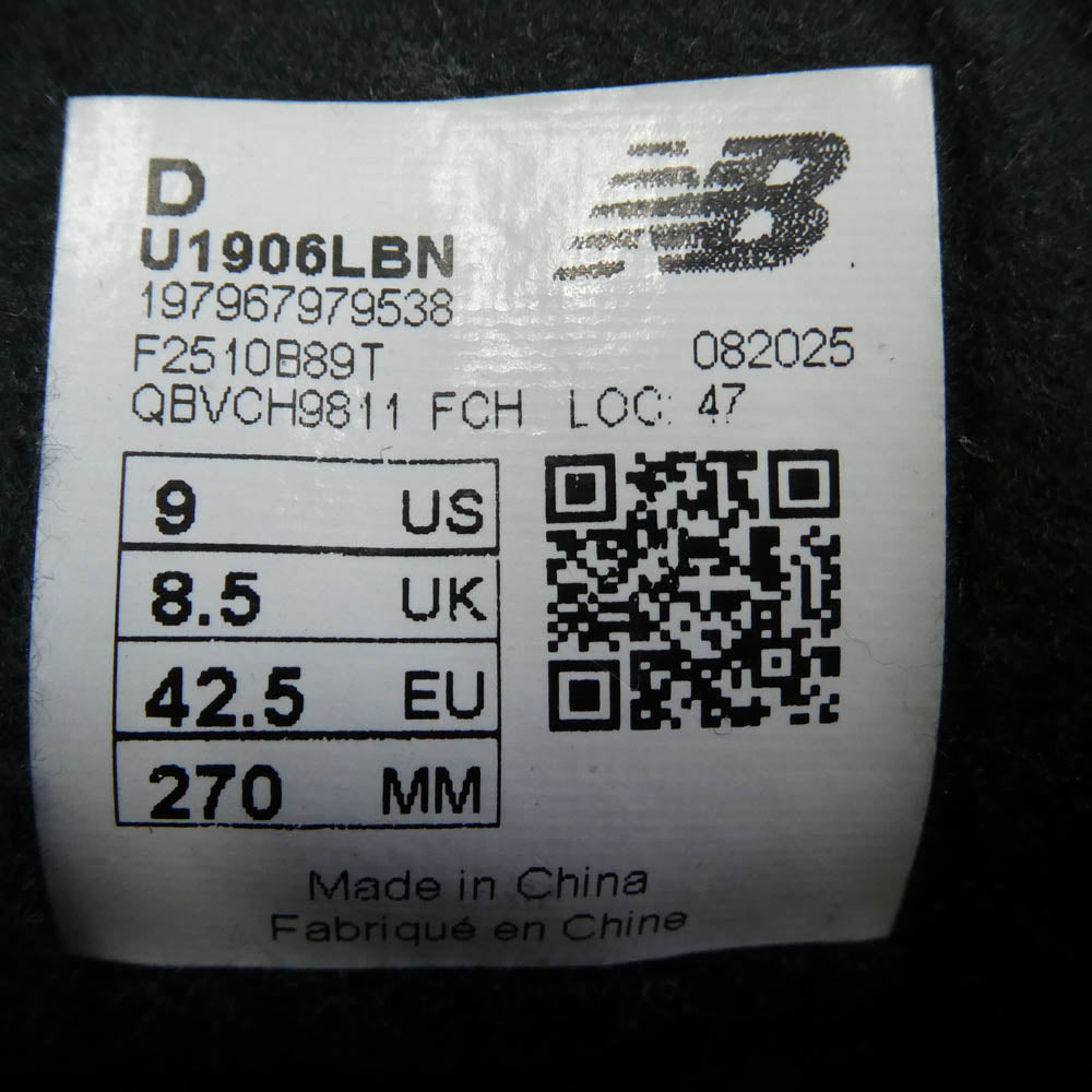 NEW BALANCE ニューバランス U1906LBN 1906L Triple Black トリプルブラック ローファー スニーカー ブラック系 27cm【極上美品】【中古】