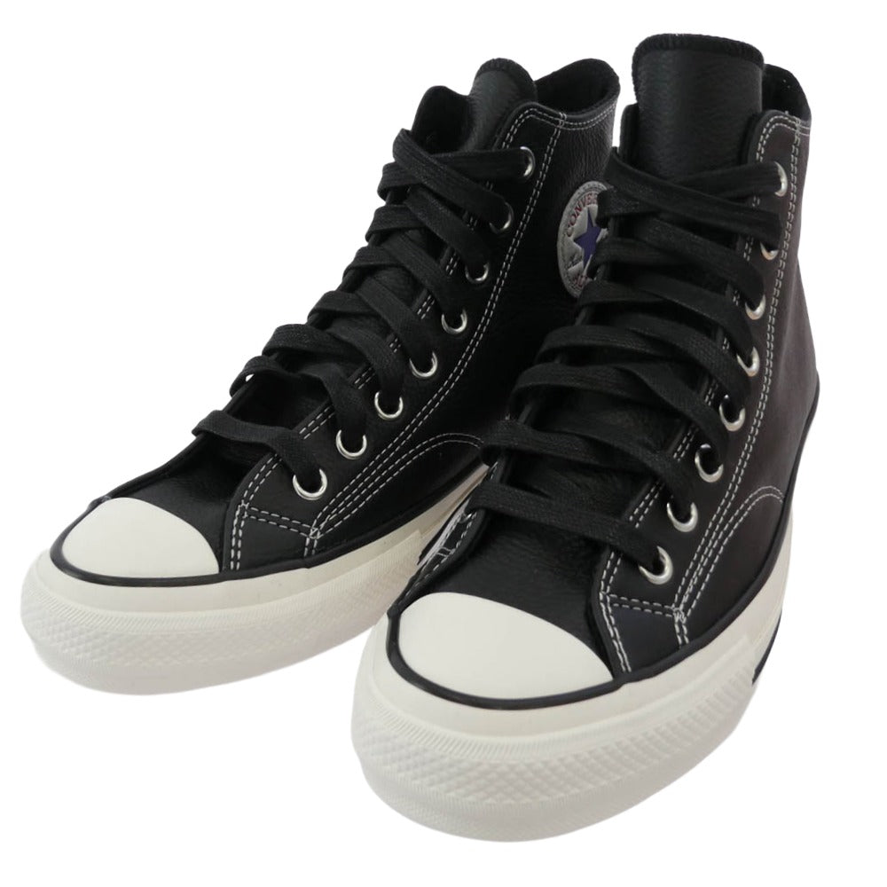 CONVERSE コンバース 1AD812 ADDICT アディクト CHUCK TAYLOR LEATHER HI チャックテイラー レザー ハイカット スニーカー ブラック系 27cm【極上美品】【中古】