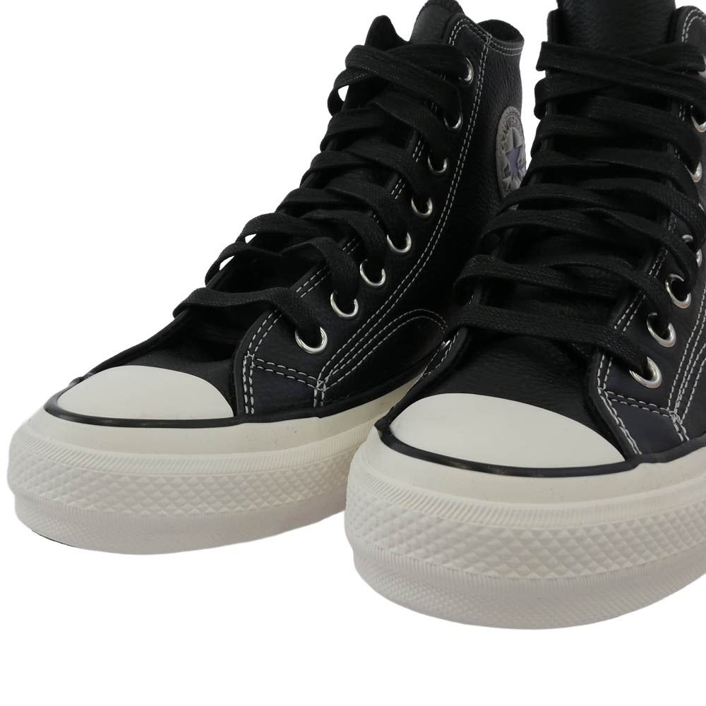 CONVERSE コンバース 1AD812 ADDICT アディクト CHUCK TAYLOR LEATHER HI チャックテイラー レザー ハイカット スニーカー ブラック系 27cm【極上美品】【中古】