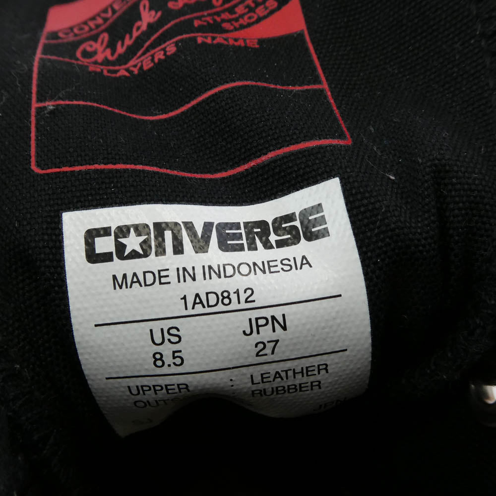 CONVERSE コンバース 1AD812 ADDICT アディクト CHUCK TAYLOR LEATHER HI チャックテイラー レザー ハイカット スニーカー ブラック系 27cm【極上美品】【中古】