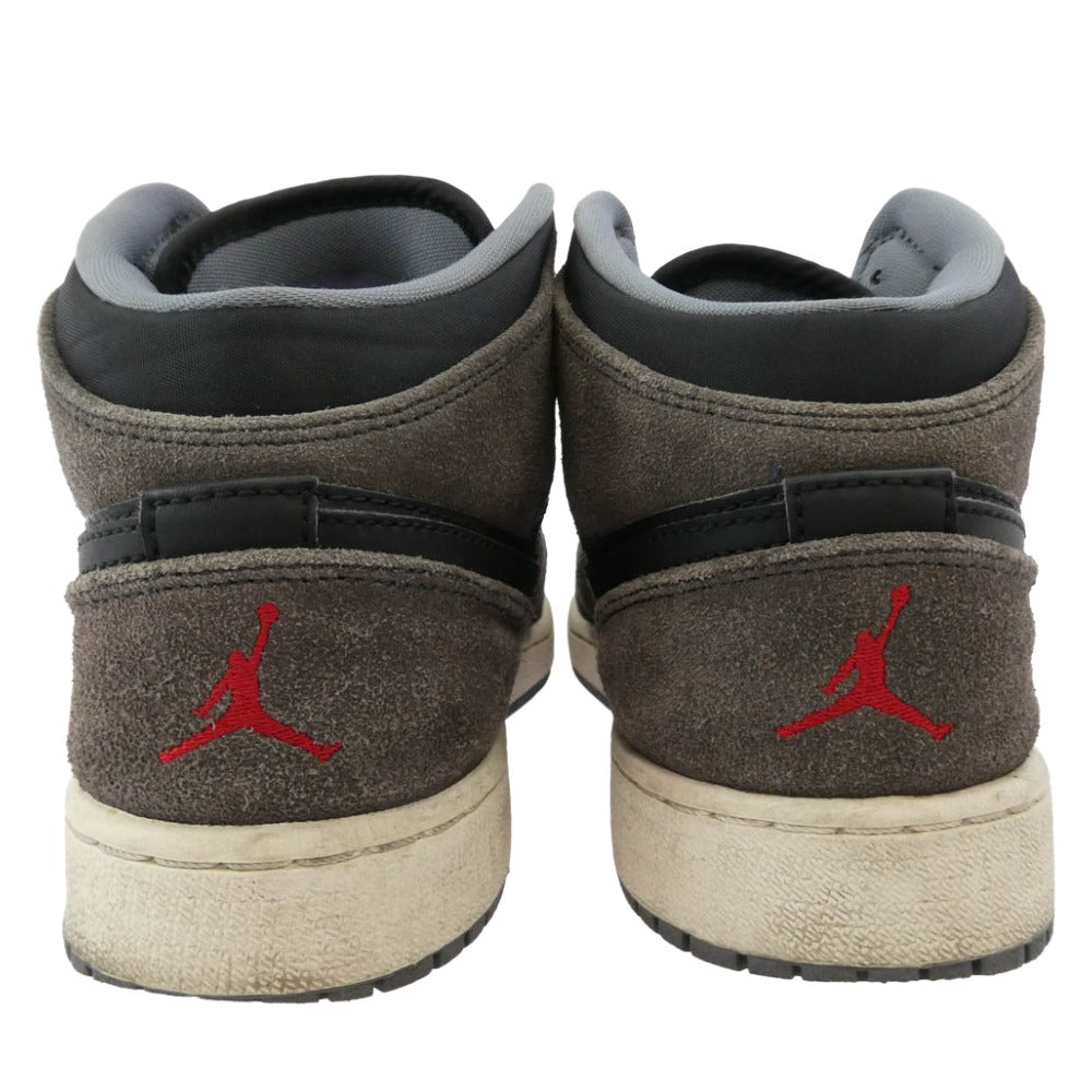 NIKE ナイキ 554725-018 AIR JORDAN 1 MID エアジョーダン ミッド スニーカー チャコール系 24.5cm【中古】