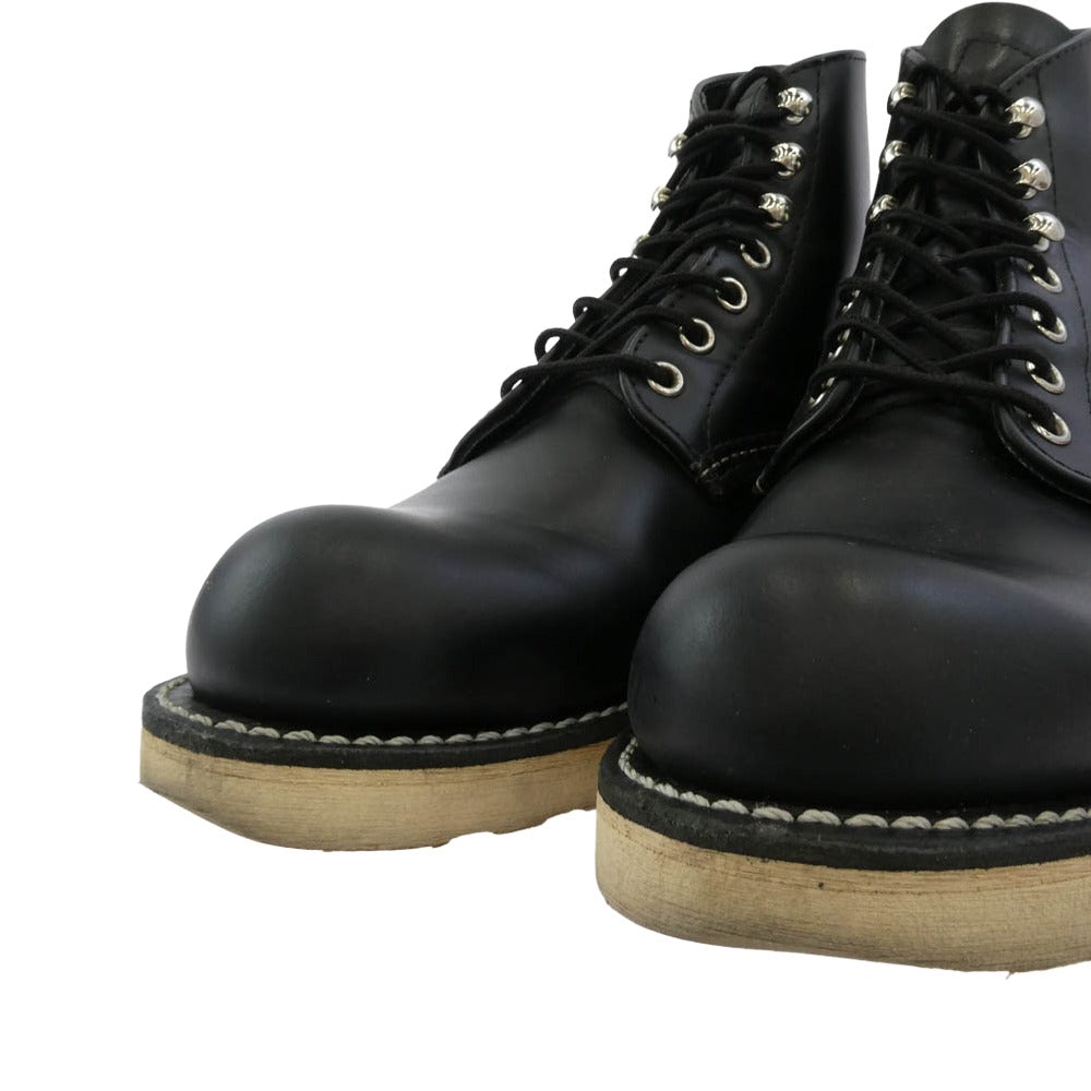RED WING レッドウィング 8165 6INCH CLASSIC ROUND BOOTS クラシック ラウンド レザー レースアップ ブーツ ブラック系 25.5cm【中古】