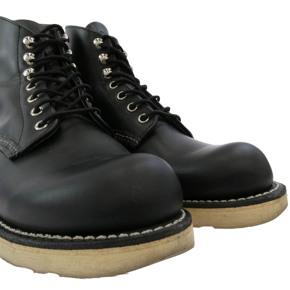 RED WING レッドウィング 8165 6INCH CLASSIC ROUND BOOTS クラシック ラウンド レザー レースアップ ブーツ ブラック系 25.5cm【中古】