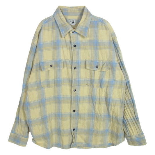 アンドファミリーズ Classic Flannel Shirts クラシック フランネル 長袖 チェック シャツ イエロー系 XL【中古】