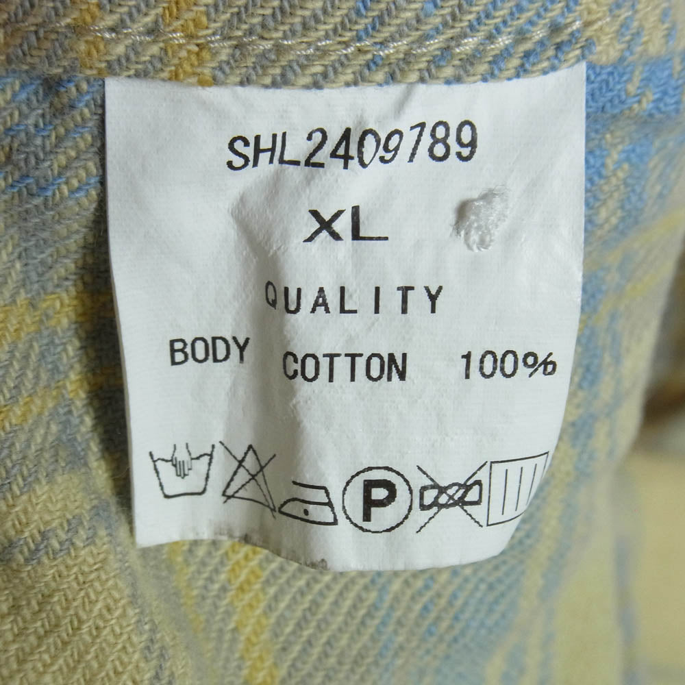 アンドファミリーズ Classic Flannel Shirts クラシック フランネル 長袖 チェック シャツ イエロー系 XL【中古】