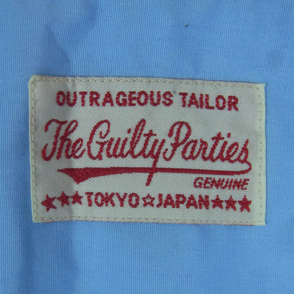 WACKO MARIA ワコマリア WORK SHIRT GP SOUL REBEL バック刺繍 半袖 ワーク シャツ 日本製 ライトブルー系 L【中古】