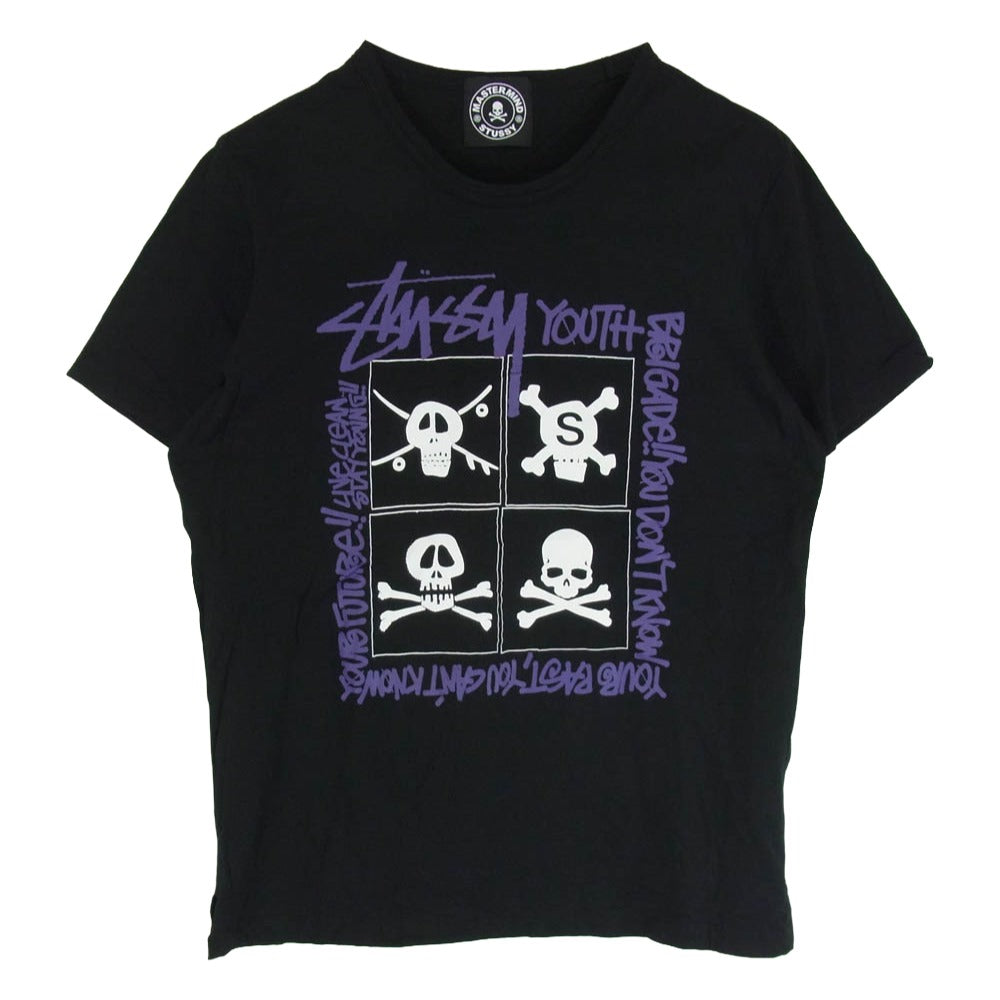 STUSSY ステューシー 13SS SMD2-TS06-05-B × mastermind JAPAN マスターマインドジャパン dreaming ドリーミング スカル プリント Tシャツ 半袖カットソー ブラック系 L【中古】