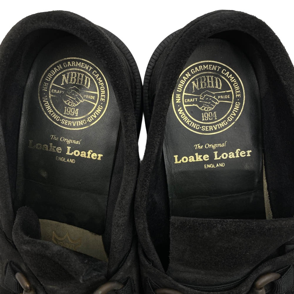 NEIGHBORHOOD ネイバーフッド × Loake ローク スエード フリンジ ビット ローファー ブラック系 8.5【中古】