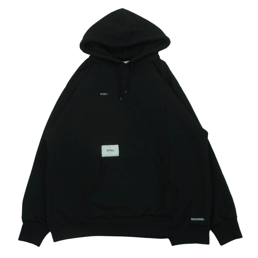 WTAPS ダブルタップス 19AW 192ATNHD-CSM03S NEIGHBORHOOD ネイバーフッド RIPPER HOODED SWEATSHIRT バックプリント プルオーバー パーカー フーディ ブラック系 03【中古】