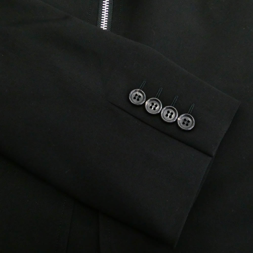 COMME des GARCONS HOMME DEUX コムデギャルソンオムドゥ 25AW DP-j046 AD2025 ウール ジップ テーラード ジャケット ブラック系 S【極上美品】【中古】
