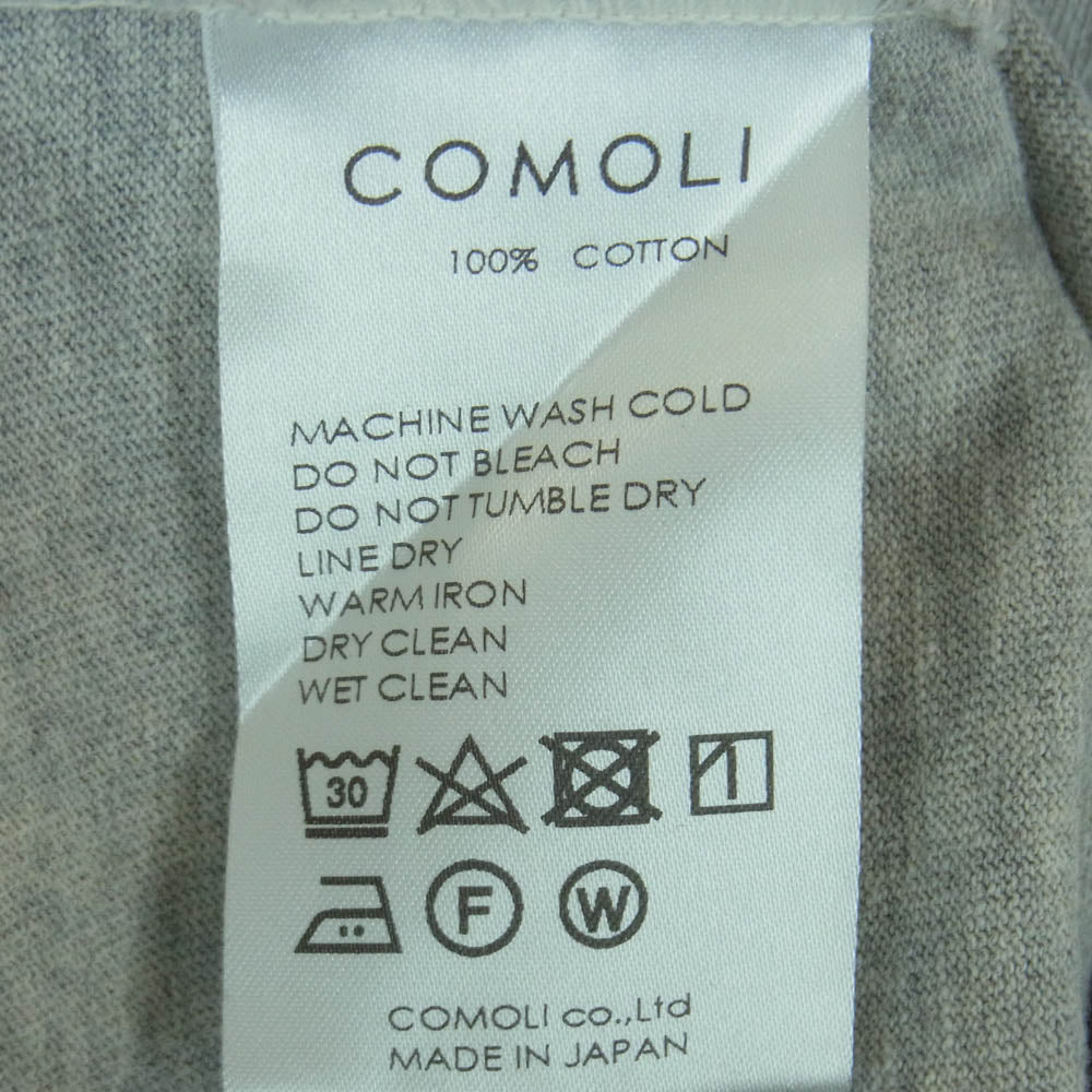 COMOLI コモリ 20AW S03-05003 フットボール 長袖 Tシャツ カットソー 日本製 グレー系 3【中古】