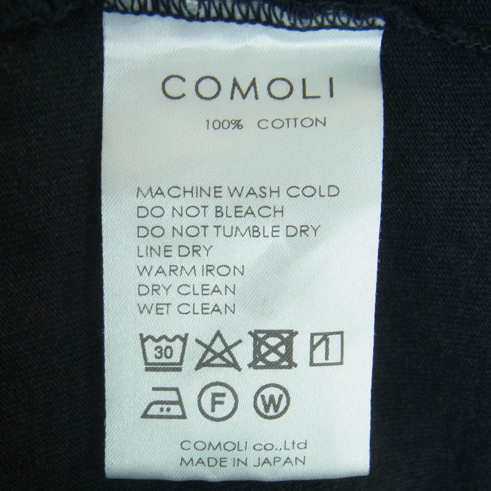 COMOLI コモリ 21SS T01-05005 フットボール 長袖 Tシャツ カットソー 日本製 ブラック系 3【中古】