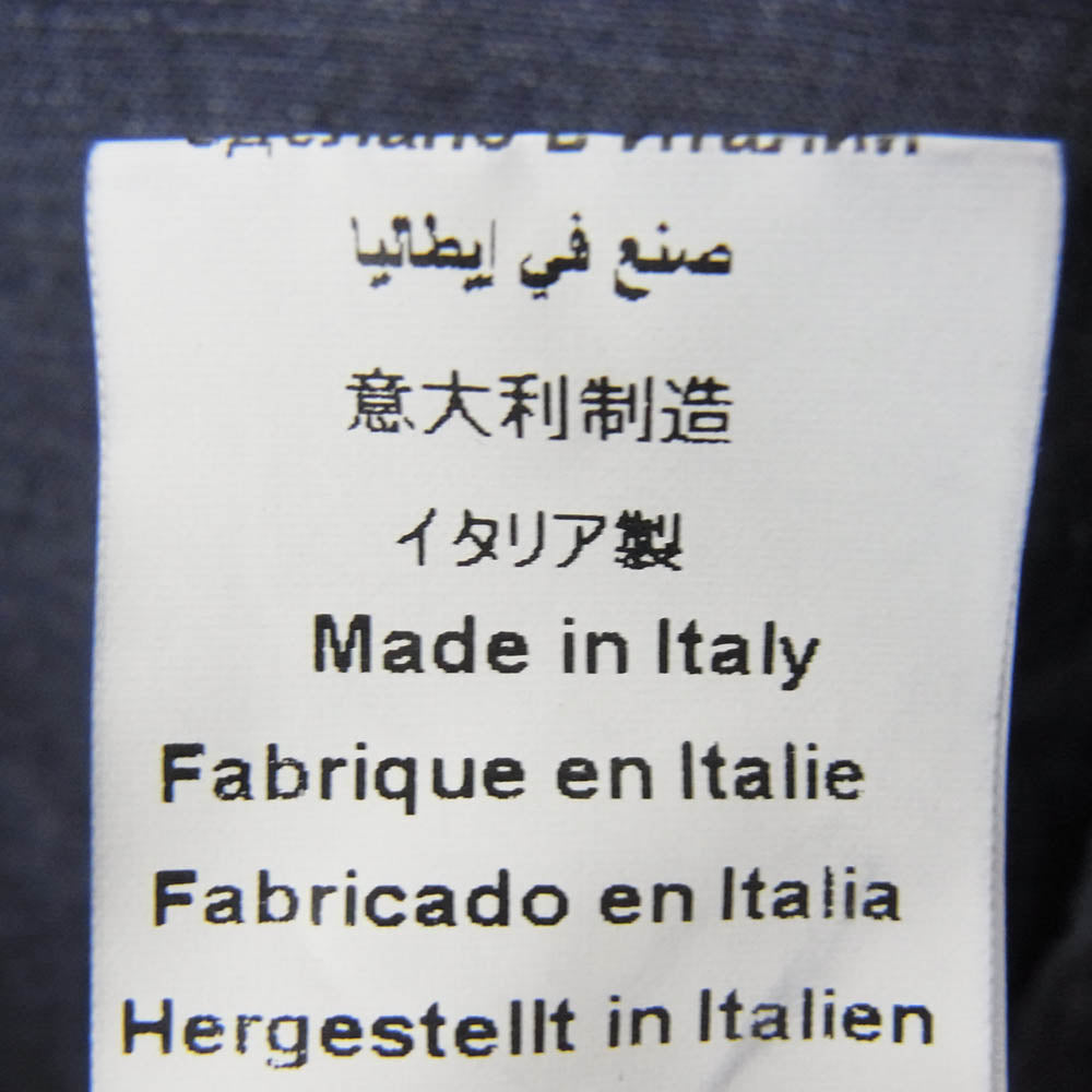 FINAMORE フィナモレ 麻 リネン 長袖 シャツ ネイビー系 14/36【中古】