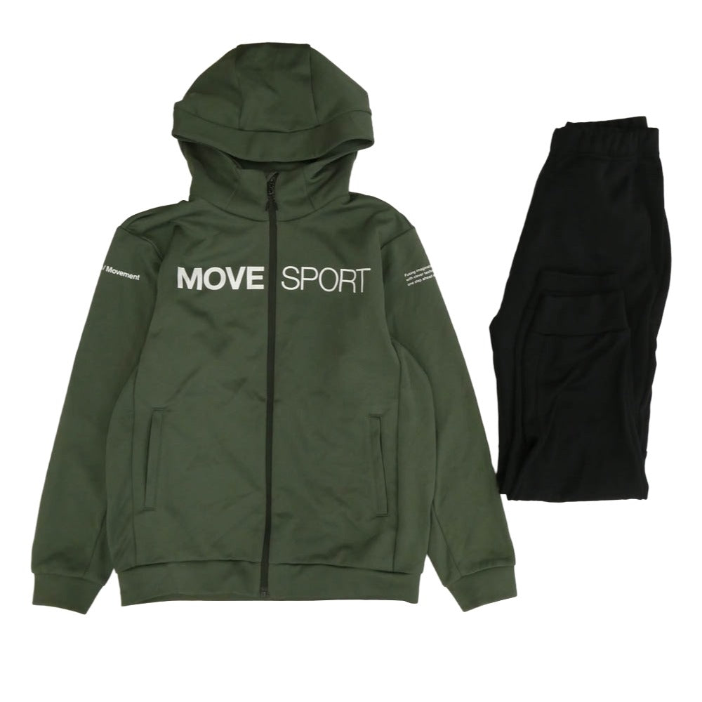 DESCENTE デサント DMMWJF24 DMMWJG24 S.F.TECH SHIELD パーカー スウェット パンツ セットアップ カーキ系 ブラック系 S【中古】