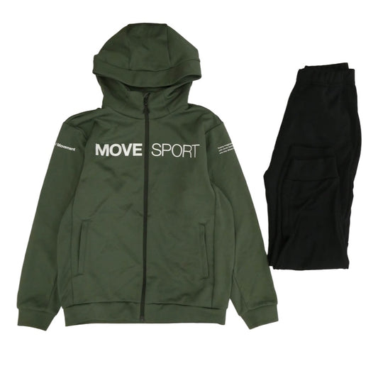 DESCENTE デサント DMMWJF24 DMMWJG24 S.F.TECH SHIELD パーカー スウェット パンツ セットアップ カーキ系 ブラック系 S【中古】