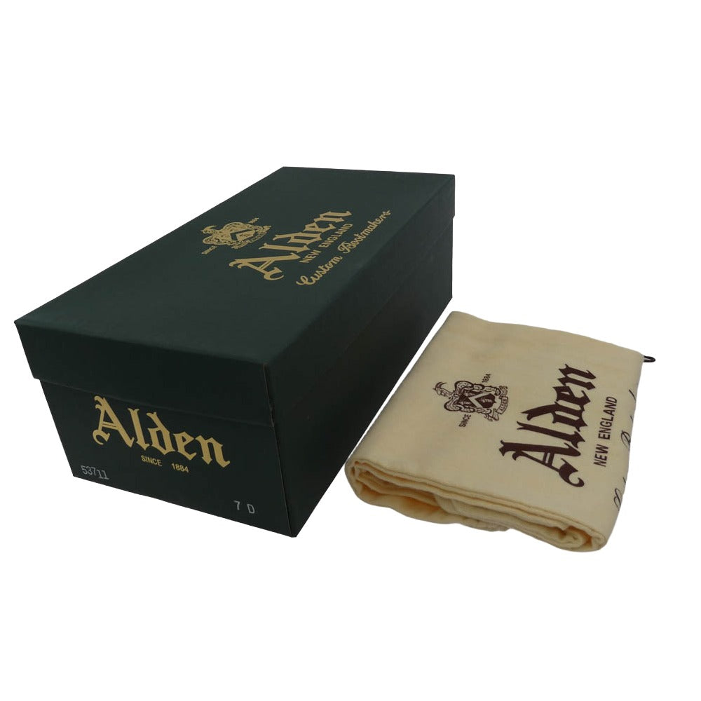 ALDEN オールデン 53711 MILITARY LAST PLAIN TOE OX カーフスキン ミリタリーラスト プレーントゥ オックスフォード ブーツ ブラック系 7D【新古品】【未使用】【中古】