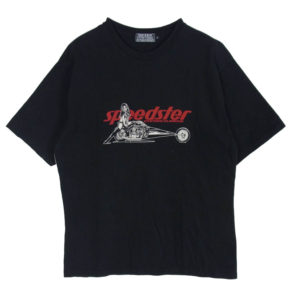 HYSTERIC GLAMOUR ヒステリックグラマー 24SS 02241CT41 SPEEDSTER スピードスター 半袖 Tシャツ ブラック系 L【中古】