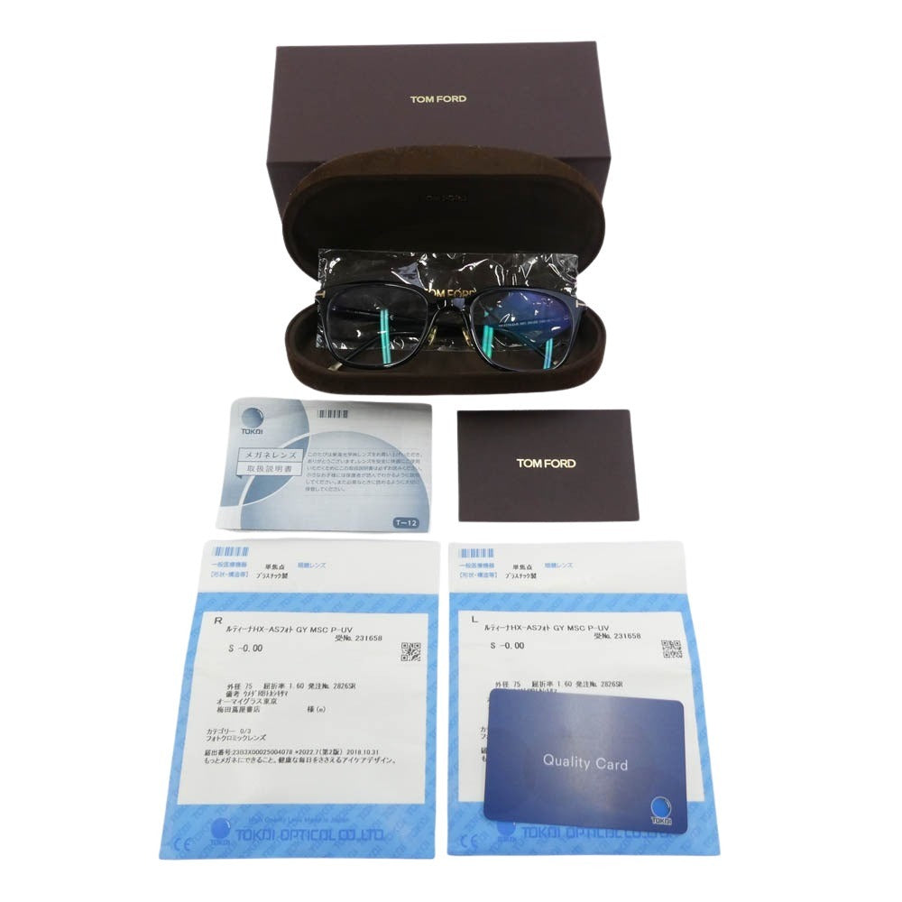 TOM FORD トムフォード TF5776-D-B アジアンフィット アイウェア 眼鏡 メガネ フレーム：ブラック系　レンズ：クリア系 53□22-145【中古】