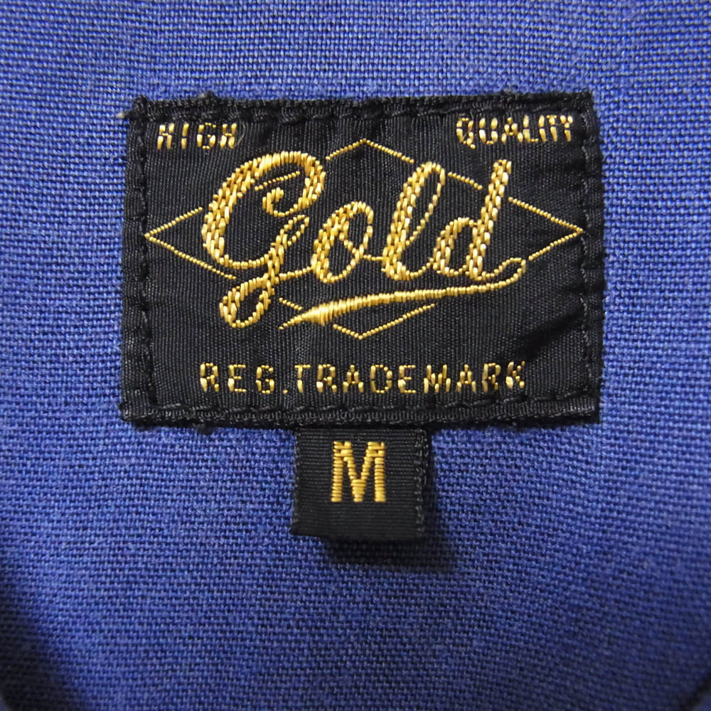 GOLD ゴールド GL35752 Rayon Bowling Shirt レーヨン ボーリング 半袖 シャツ ブルー系 M【中古】