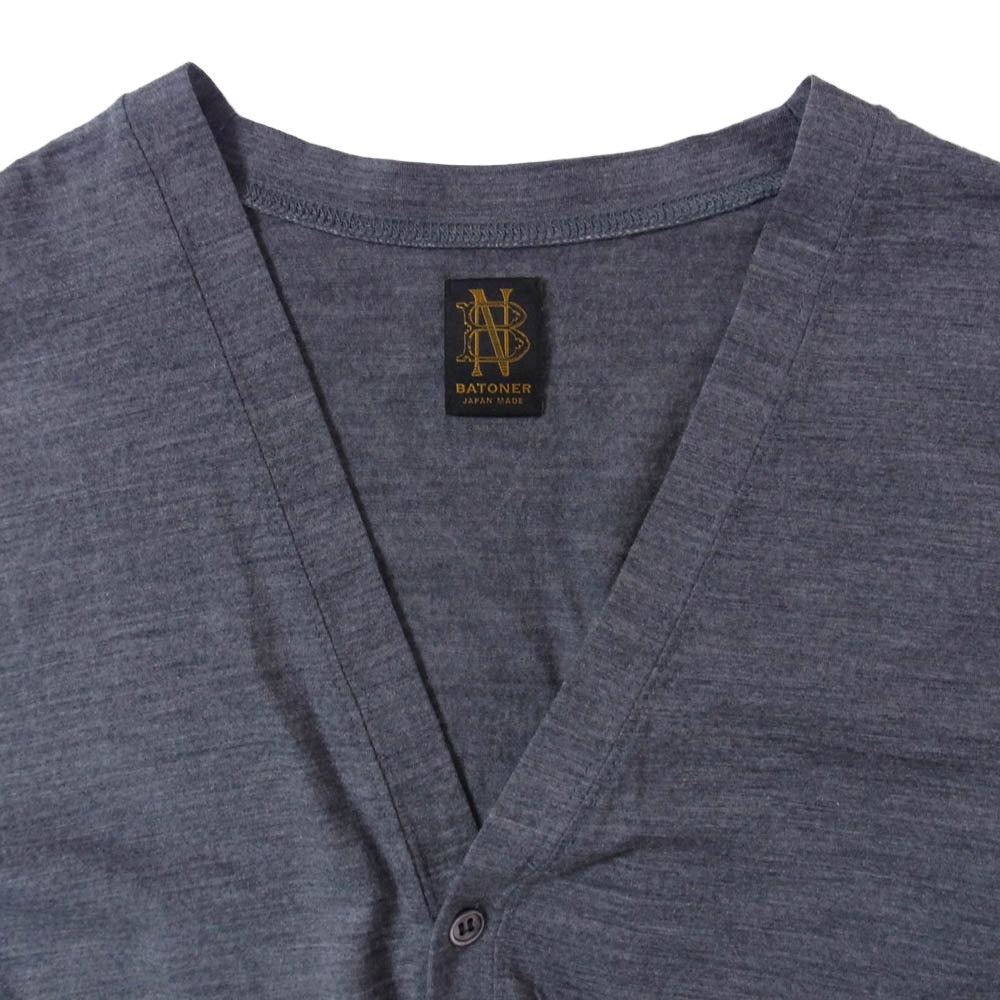 バトナー BN-21SM-032 WASHABLE WOOL CARDIGAN ウォッシャブル ウール カーディガン グレー系 2【中古】