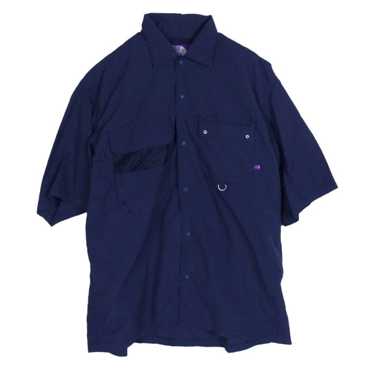THE NORTH FACE ノースフェイス NT3210N PURPLE LABEL パープル レーベル FIELD H/S SHIRT ハーフ スリーブ 半袖 シャツ ネイビー系 S【中古】