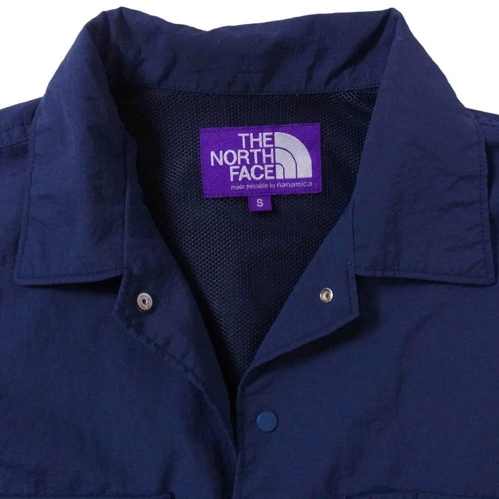 THE NORTH FACE ノースフェイス NT3210N PURPLE LABEL パープル レーベル FIELD H/S SHIRT ハーフ スリーブ 半袖 シャツ ネイビー系 S【中古】