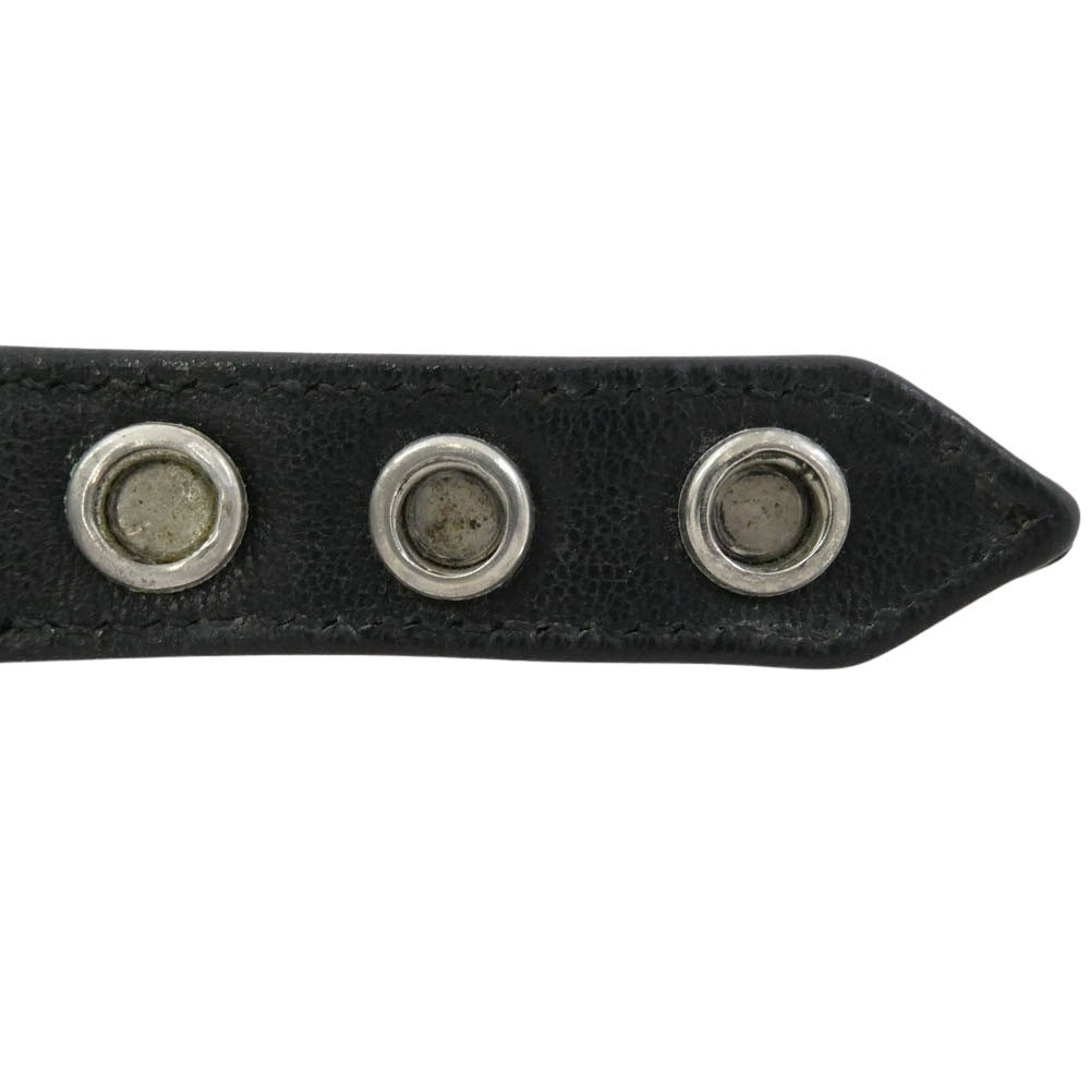CHROME HEARTS クロムハーツ（原本無） 3BTN 2SNP クロスボール 3ボタン2スナップ レザーブレスレット ブラック系 シルバー系【中古】